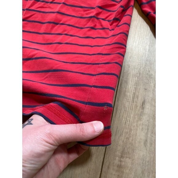 Polo Jeans Co Ralph Lauren Long Sleeve Shirt Red Blue Striped Womens Large *READ - Picture 3 of 7